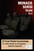Tegin Üniversal Ticari Araç 2+1 Uyumlu Monaco Serisi Eviza Koltuk Kılıfı – Siyah, Kolay Montaj - 7