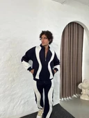 Erkek Premium Parçalı Eşofman Takım - Dik Yaka Fermuarlı Sweatshirt, - Siyah thumbnail 6