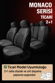 Tegin Üniversal Ticari Araç 2+1 Uyumlu Monaco Serisi Eviza Koltuk Kılıfı – Siyah, Kolay Montaj - 10