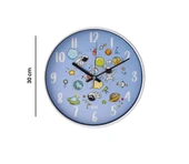 uzay temalı Duvar Saati  MAVİ RENK ÇOCUK SAATİ - 5