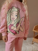 Cg Kids Barbie 2 iplik kumaş kız çocuk alt üst takım süper kalite - 8