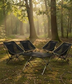 Yek Outdoor 4 Kişilik Kamp Masası ve Sandalye Seti - Siyah - 1