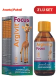 Argivit Focus Fosfotidilserin, L-arjinin, Multivitamin Ve Multimineral içeren Şurup 3’lü Paket 150 ml thumbnail 1