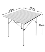 Yek Outdoor 2 Kişilik Alüminyum Kamp Masa Sandalye Seti - Gri - 4