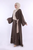 Önden Bağlama Detaylı Abaya 70005 Vizon thumbnail 1