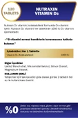 Nutraxin D3 Vitamini 1.000 IU 120 Tablet thumbnail 2