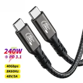 Plentiful Usb 4.0 Çift Taraflı Type-c 240W 40 GBPS 8k 60Hz  Data Aktarım ,Type-C Hızlı Şarj  1Mt - 1