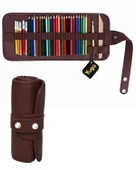 Yuga Suni Deri 36 Gözlü Rulo Kalemlik Bordo - 3