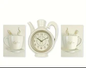 Mutfak Duvar Saati Beyaz Renk Gold Detaylı Dekoratif - 3