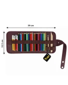 Yuga Suni Deri 36 Gözlü Rulo Kalemlik Bordo - 5