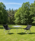 Yek Outdoor 2 Kişilik Alüminyum Kamp Masa Sandalye Seti - Gri - 1