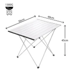 Yek Outdoor Portatif Alüminyum Katlanır Eko Kamp Masası Küçük 56x40x45cm Gri - 2