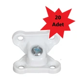 Açılı T Bağlantı Çektirme Beyaz Plastik Köşe Birleştirme Kelebek Bağlantı (20 Adet) thumbnail 2