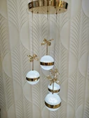 Şık Tarz Modern LED Avize Gold Ledli Salon Avizesi Kelebek Taşlı - 2