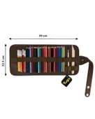 Yuga Suni Deri 36 Gözlü Rulo Kalemlik Kahverengi thumbnail 5