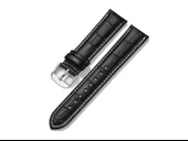 Fado&  Her Saate   Uyumlu  Hakiki Siyah  Deri   Saat Kordonu   22    mm   (294)  beyaz dikişli thumbnail 1