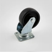 Tablalı Dönerli Mobilya Tekerleği 50 MM Siyah Renk Dayanıklı Yük Taşıma Sanayi Tekeri thumbnail 1