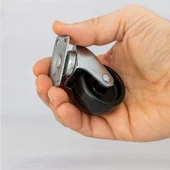 4'lü Set Tablalı Dönerli Mobilya Tekerleği 50 MM Siyah Renk Dayanıklı Yük Taşıma Sanayi Tekeri Set thumbnail 4