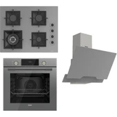 Ferre Flameart Sc Serisi Gri Set (SC408-WFA + QMS63CPR +D065 ) - 65 Cm'lik Kare Döküm Izgara-Wok thumbnail 1