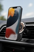 15W Hızlı Şarj Destekli Manyetik Araç Telefon Tutucu, 1200g Güçlü Emiş Gücü , Akıllı Çipli 360 derece Döner Tasarım - 6