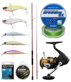 Yek Outdoor Spin Olta Seti Okuma Red Spin 8'0'' 243 cm 7-28 gr 2 Parça&Shimano Makina FX 4000 FC - 1