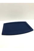 Süet Kumaş Lacivert Renk 34,5/27 cm Kolye Ucu Küpe Yüzük Takı Servis Sunum Tablası - 1