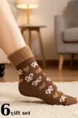 Çorap 6 Adet Havlu Polar Kışlık Çorap Bilek Boy -20c Kadar Isı Koruma - 1