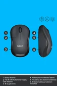 logitech B220 Sessiz Kompakt Kablosuz Mouse - Siyah - 6