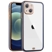 Apple iPhone 13 Kılıf Laser Line Silikon Kapak Mavi thumbnail 1