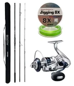 YekOutdoor Profesyonel Olta Seti Okuma Alijos Surf 435 cm 100+250 gr 3 Parça&Shimano Makina Saragosa 8000 SW A HG - 1