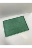 Süet Kumaş Yeşil Renk 34/24 Cm Takı Servis Sunum Tablası thumbnail 1