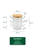 Bambum Modena - 3'lü Bambu Kapaklı Cam Saklama Kabı thumbnail 4