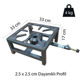 Yek Outdoor Yüksek Isılı Kare Volkan Ocak 33x33cm - Yer Ocağı - 4
