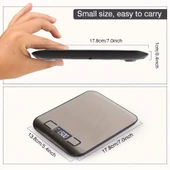 Dijital Mutfak Terazisi Paslanmaz Çelik Elektronik Lcd Ağırlık 5 Kg Ölçeklii Pişirme Ölçü Aleti - 7