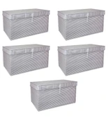 Çok Amaçlı Düzenleyici Kutu Organizer Cırt Cırtlı Hurç Mega Plus Boy 40cm X 30cm X 70cm (5 Adet) - 1