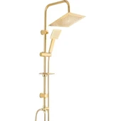 Golden Kare Krom Lüks Robot Yağmurlama Tepe Duş Seti - 1