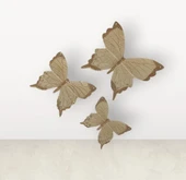 Dekoratif Üçlü Kelebek Duvar Süsü Ev Dekoru - 1