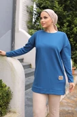 Yeni Stil Mavi Arma Detay Tunik 10020 - 1