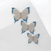 Dekoratif Üçlü Kelebek Duvar Süsü Ev Dekoru - 2