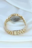 Clariss Trend Gold Metal Kordonlu Zirkon Taş Kaplama Renkli Taşlı Kasa Tasarımlı Lüx Kadın Kol Saati - 5