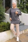 Yeni Stil Gri Füme Detaylı Tunik 10020 - 2