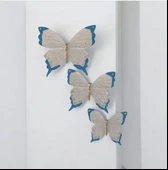 Dekoratif Üçlü Kelebek Duvar Süsü Ev Dekoru - 1