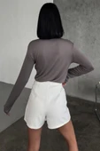 Rahat Ve Şık Uzun Kollu Bisiklet Yaka Likralı Viskon Penye Body Füme - 5