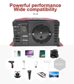 Epilons 12v 2000w Modifiye Sınus İnverter 220v Dijital Göstergeli- Taşınabilir Güç Kaynağı - 5