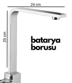 Krom Mutfak Evye Batarya İçin Köşeli Su Borusu Paslanmaz Ve Eca Uyumlu 25x25 - 1