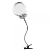 -2.5x130 Mm 5x24 Mm Led Aydınlatmalı Büyüteç,masa Üstü Metal Hortum Mandallı-mg15124-c - 3