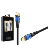 45w Usb-c Lightning Işıklı Şeffaf Kablo Hızlı Şarj, Dayanıklı Tasarım, İphone Ve İpad Uyumlu - 1