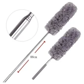 140 Cm Teleskopik Uzatılabilir Mikrofiber Yumuşak Başlıklı Gri Toz Alma Fırçası Toz Püskülü - 5