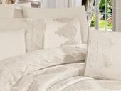 Garden Pamuklu Dantelli Pike Takımı Krem - 2