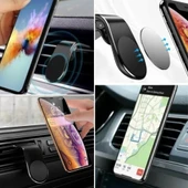 ® Havalanndırma Izgarasına Takılabilen Mandallı Mıknatıslı Oto Araç Içi Manyetik Telefon Tutucu - 3